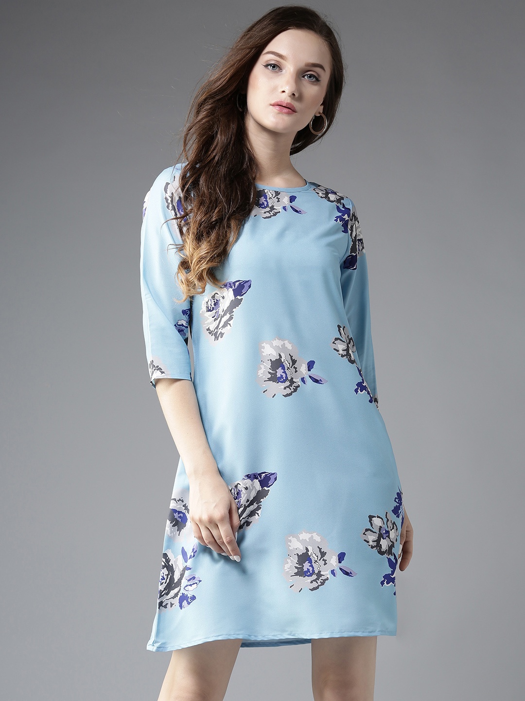 

Moda Rapido Women Blue Printed A-Line Dress