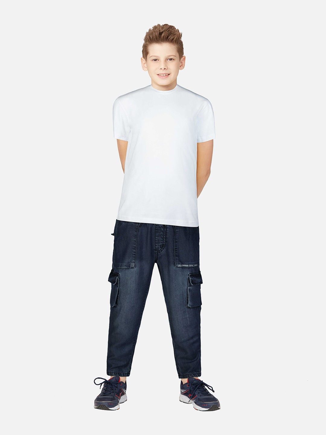 

Gini and Jony Boys Navy Blue Mildly Distressed Light Fade Jeans