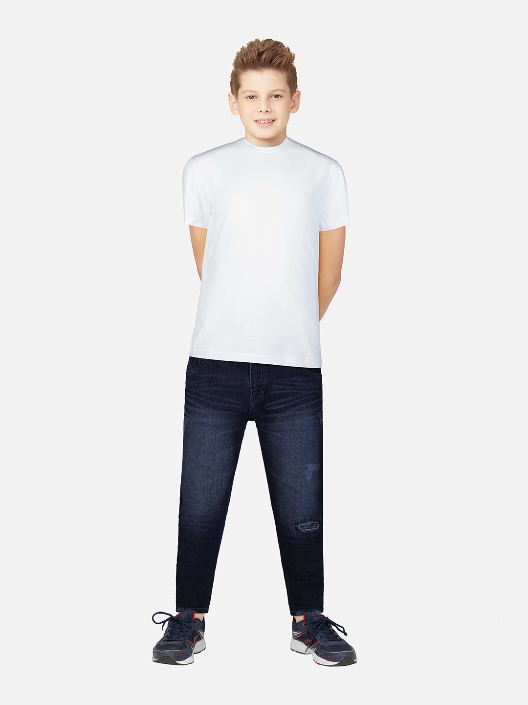 

Gini and Jony Boys Navy Blue Low Distress Light Fade Jeans