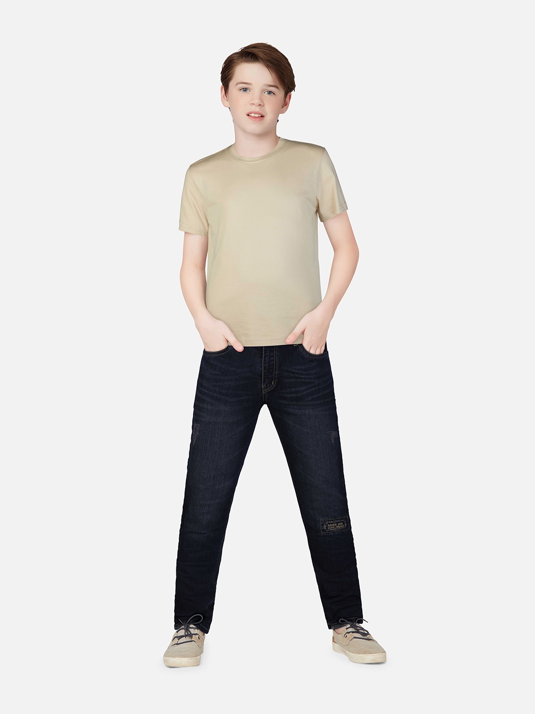 

Gini and Jony Boys Low Distress Light Fade Jeans, Black
