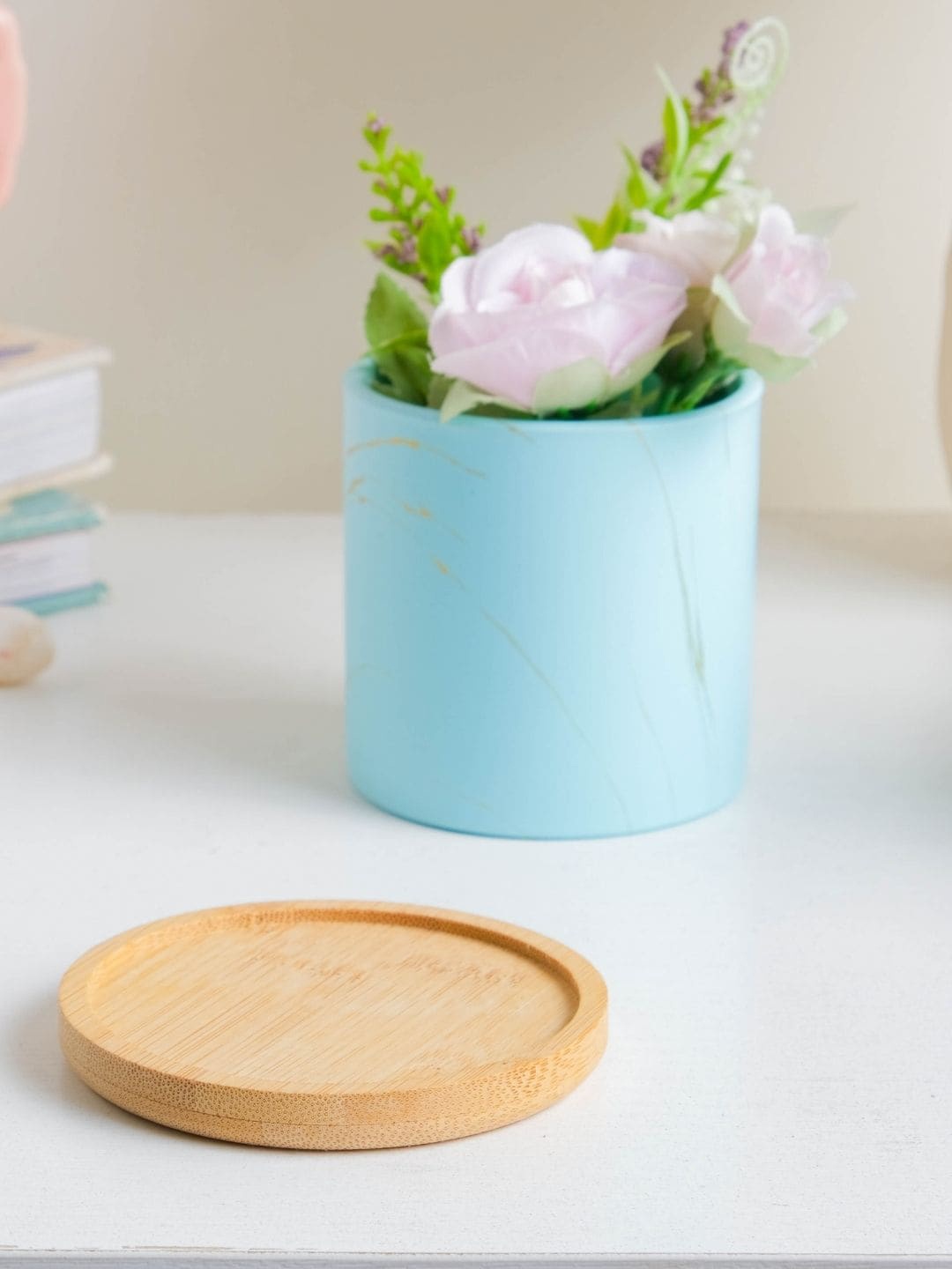 

Nestasia Solid Planters With Coaster, Blue