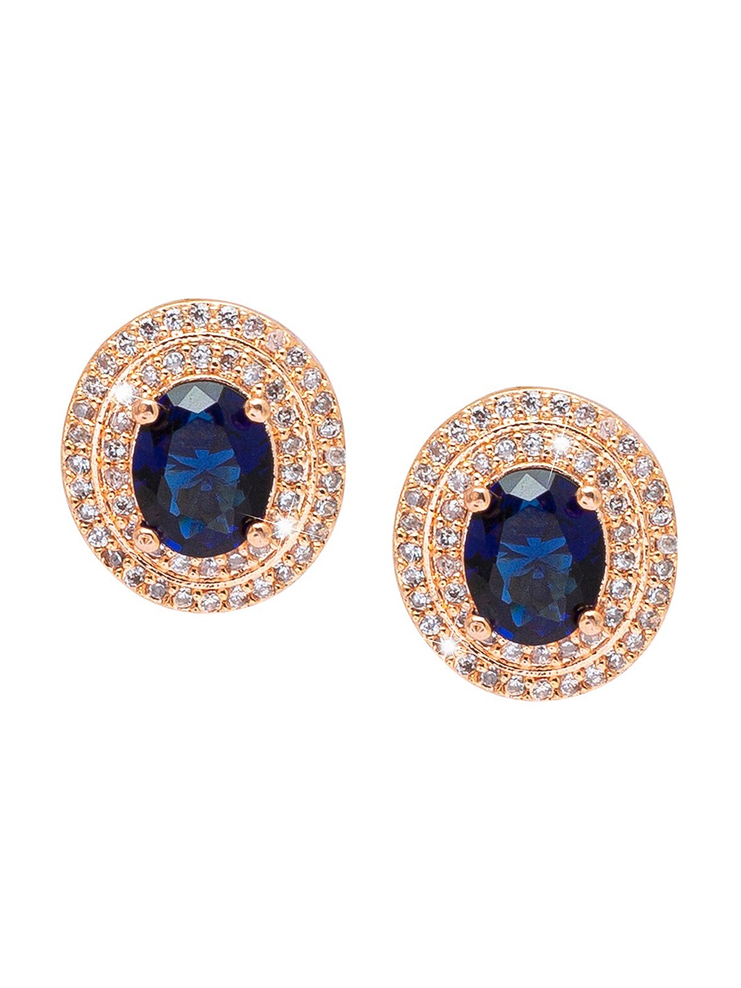 

Shining Jewel - By Shivansh Women Oval Studs Earrings, Rose gold