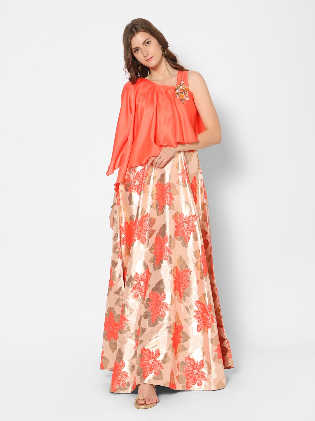 

Kiya Women Embellished Ethnic Dresses, Orange