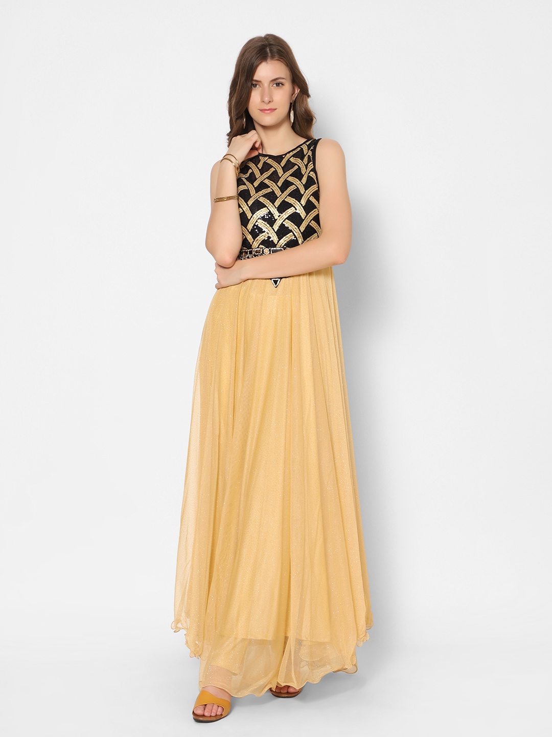 

Kiya Women Embellished Ethnic Dresses, Gold