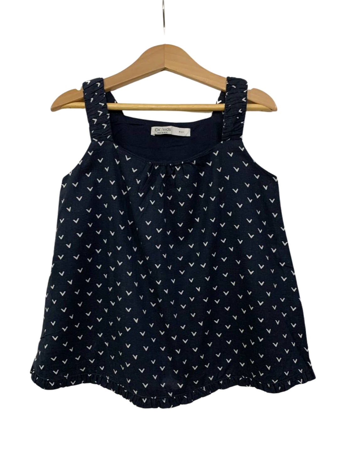 

IDK Girls Printed A-Line Top, Navy blue