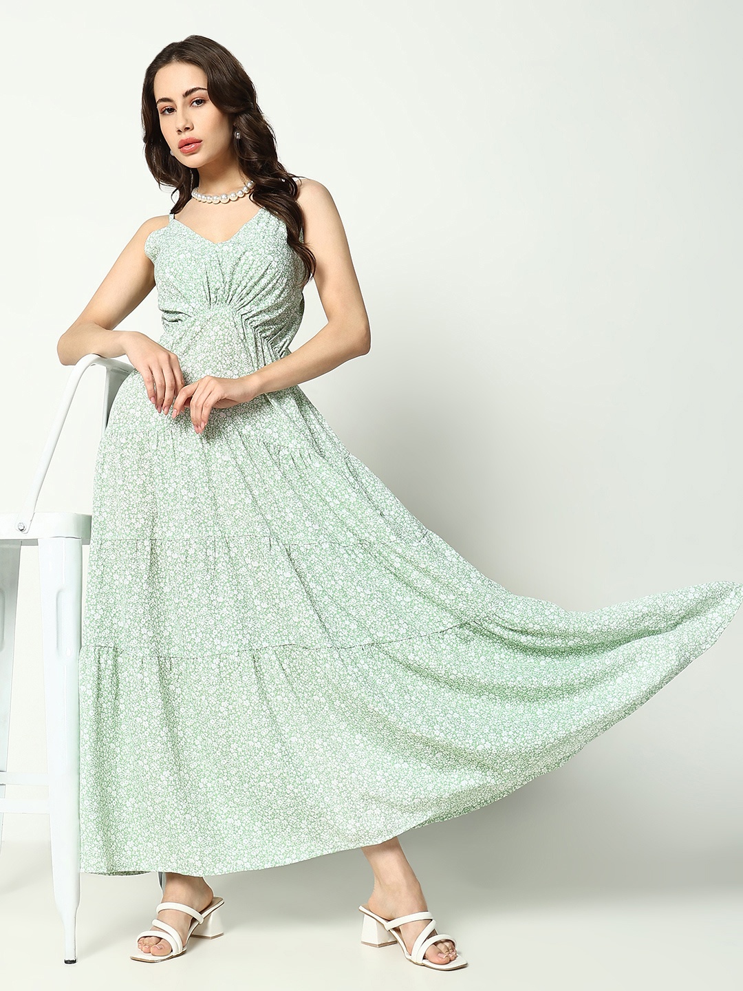 

SHOWOFF Crepe Empire Dress, Green