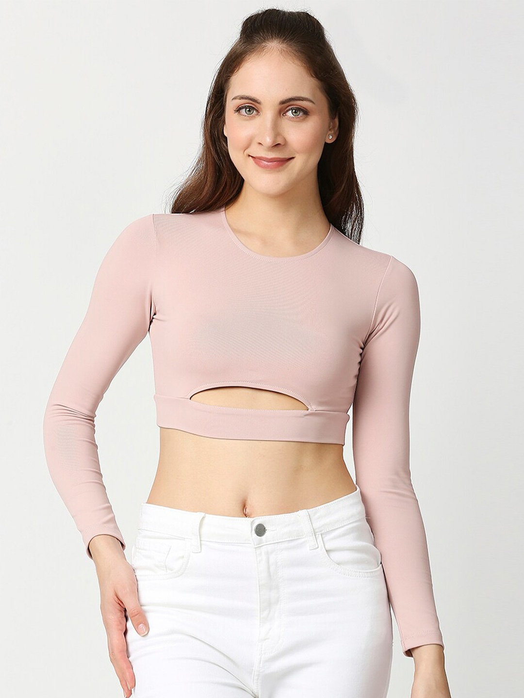 

Blamblack Cut Out Crop Top, Pink