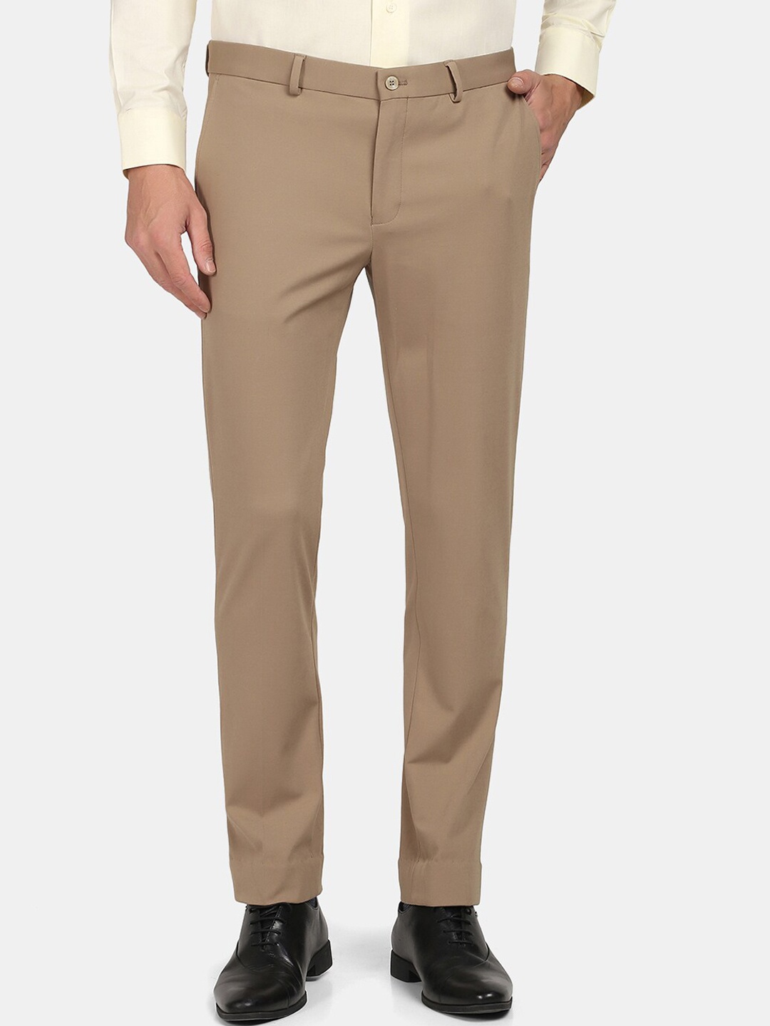 

Blackberrys Men Beige Slim Fit Formal Trousers
