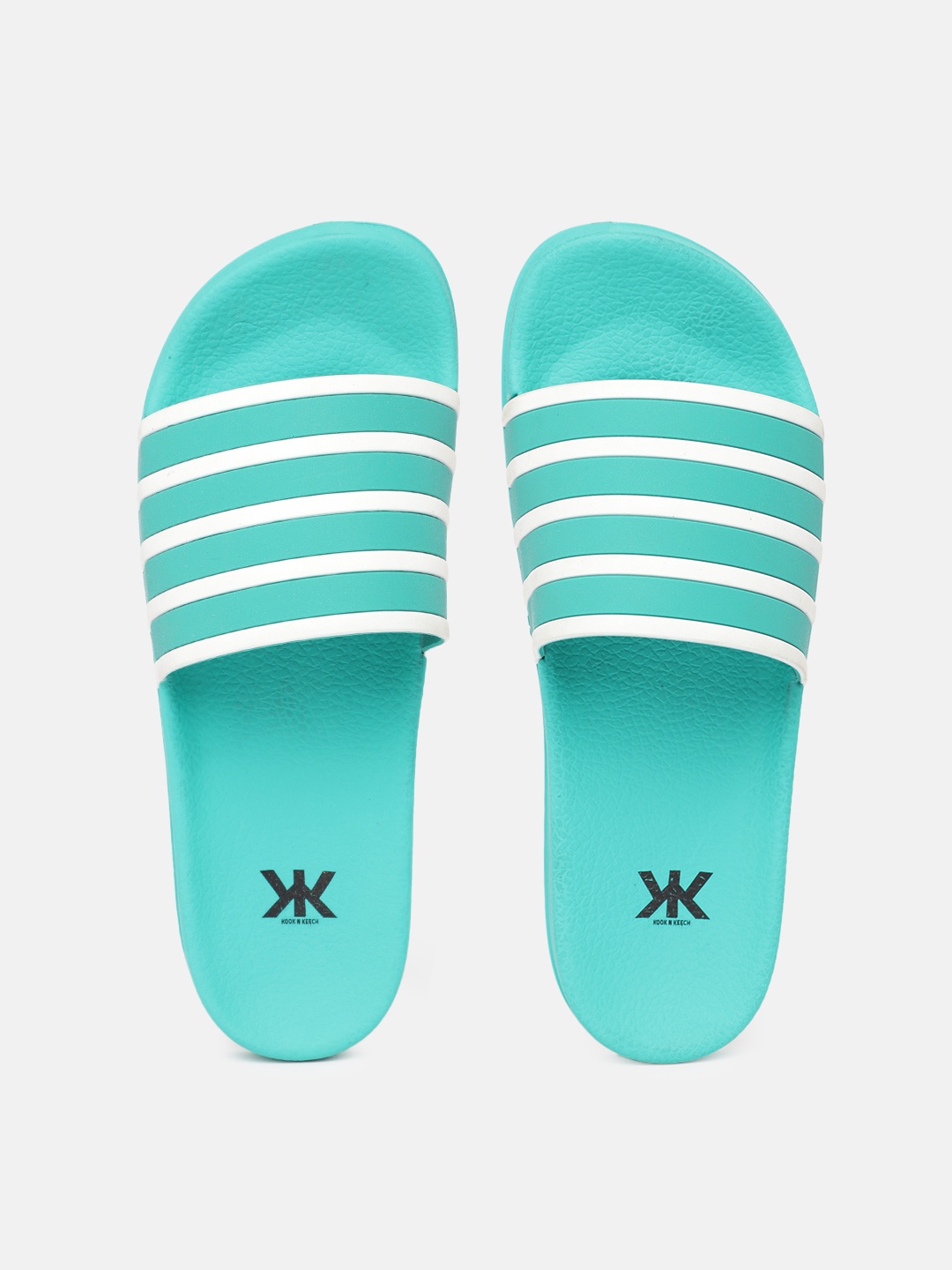 

Kook N Keech Women Striped Sliders, Sea green