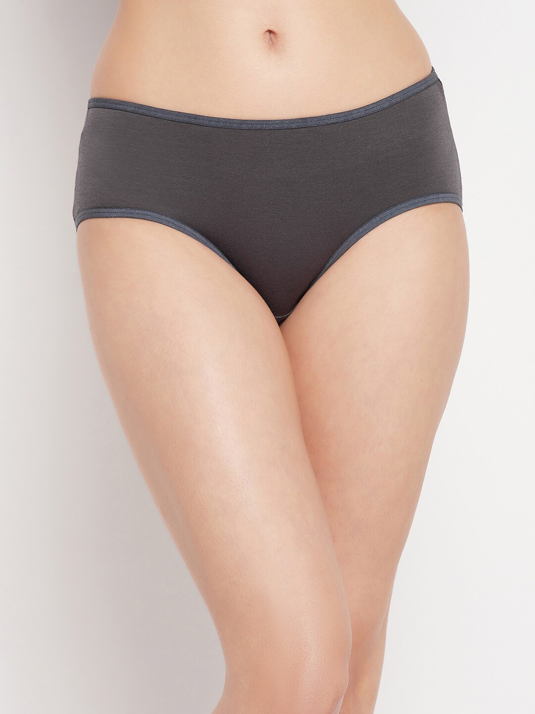 

Clovia Women Solid Cotton Hipster Briefs, Grey