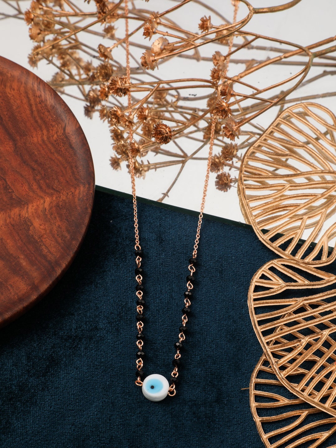 

Vita Bella Gold-Plated Stone-Studded & Beaded Mangalsutra