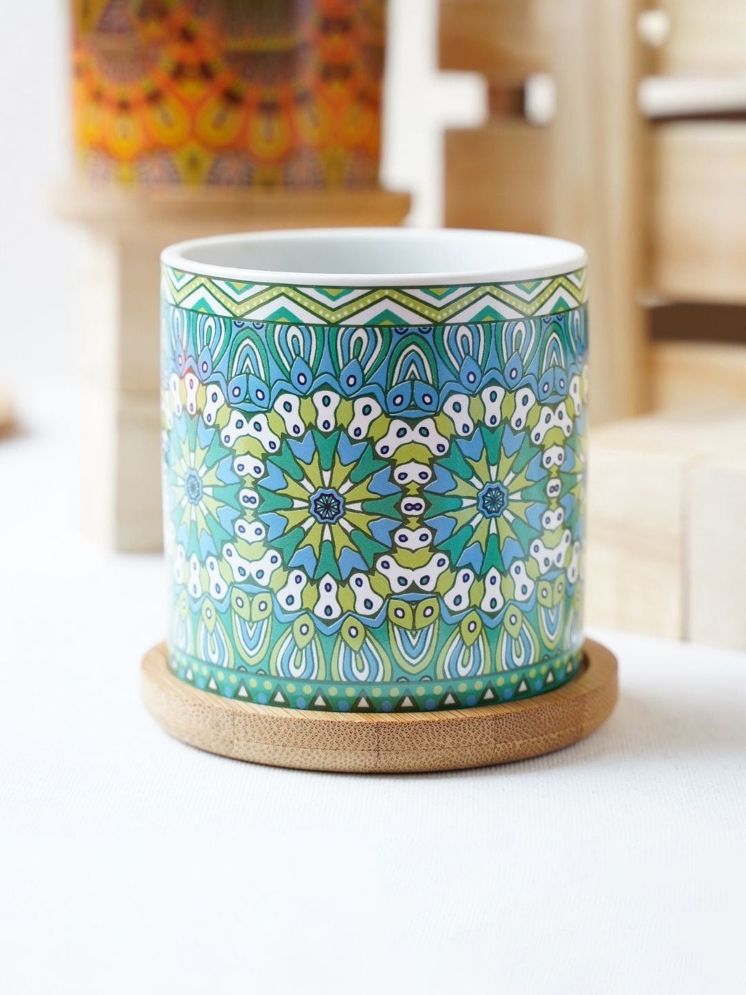 

Nestasia Printed Ceramic Planters, Green