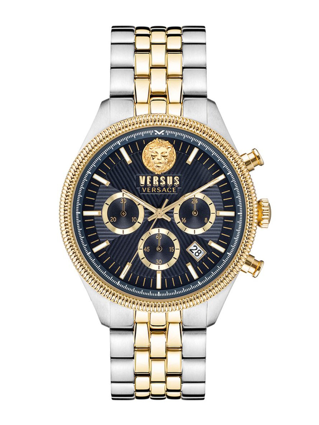 

Versus Men Blue Brass Dial & Multicoloured Stainless Steel Bracelet Style Straps Analogue Watch