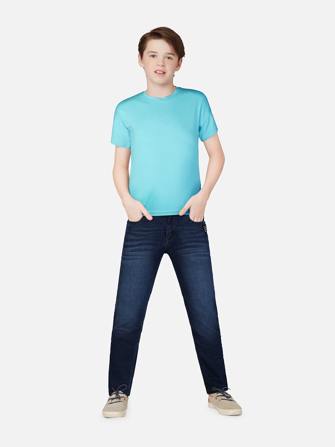 

Gini and Jony Boys Navy Blue Low Distress Light Fade Jeans