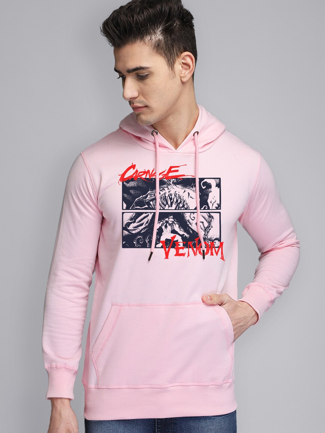 

Free Authority Venom Printed Hoodie For Men, Peach
