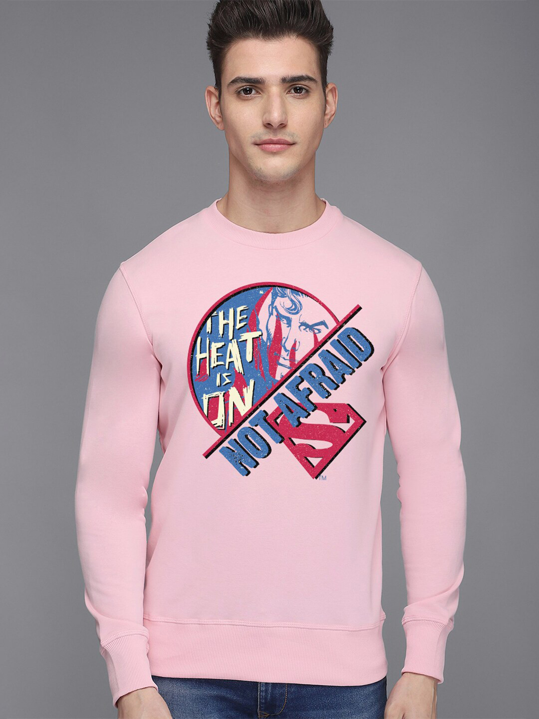 

Free Authority Men Superman Printed Pullover Sweatshirt, Pink