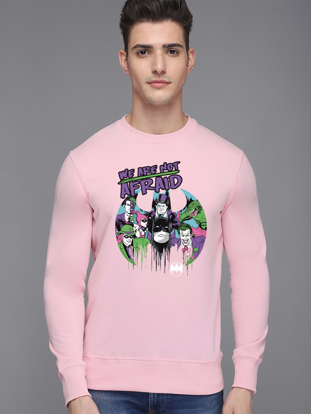 

Free Authority Batman Printed Sweatshirt, Peach