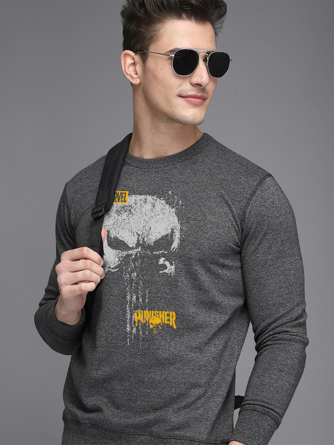 

Free Authority Men Punisher Printed Sweatshirt, Black