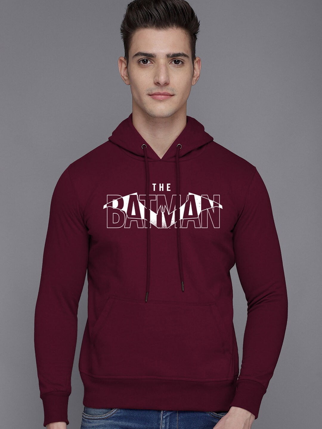 

Free Authority Men Batman Printed Pullover Sweatshirt, Burgundy