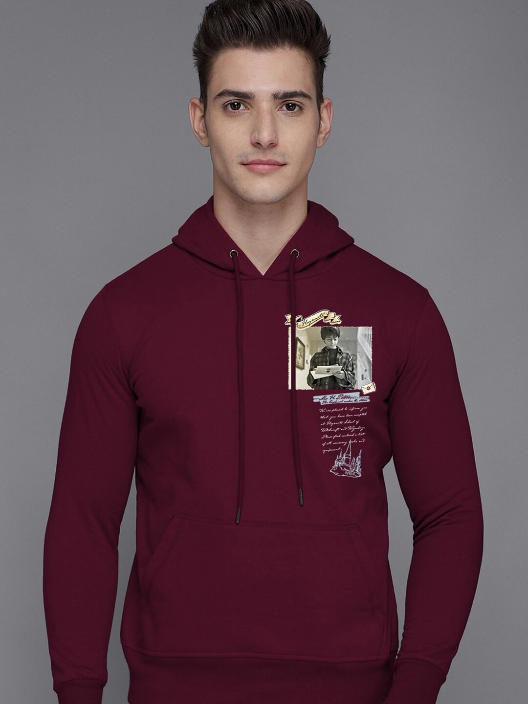 

Free Authority Men Harry Potter Printed Hoodie, Maroon