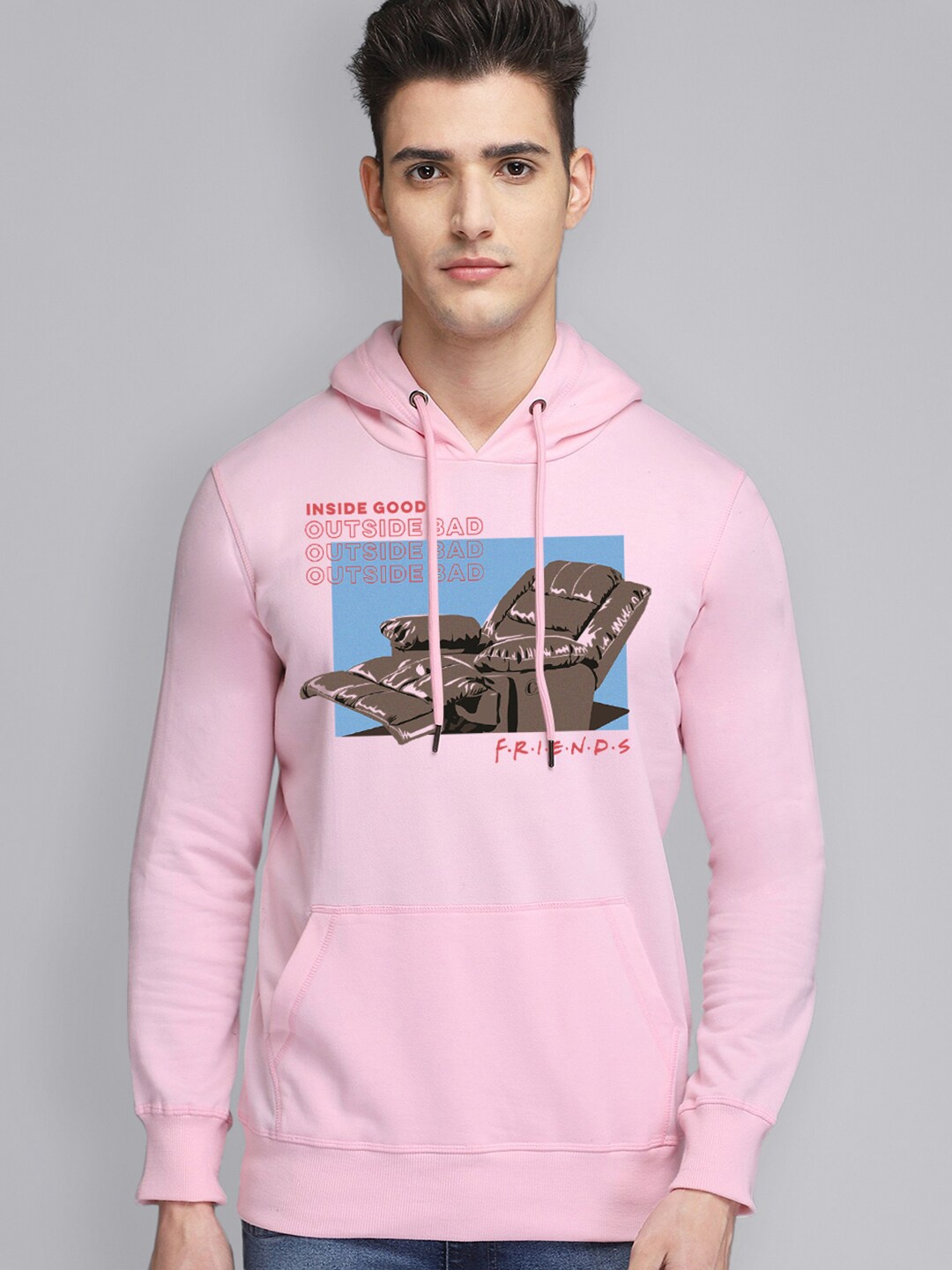 

Free Authority Men Printed Hooded Sweatshirt, Pink