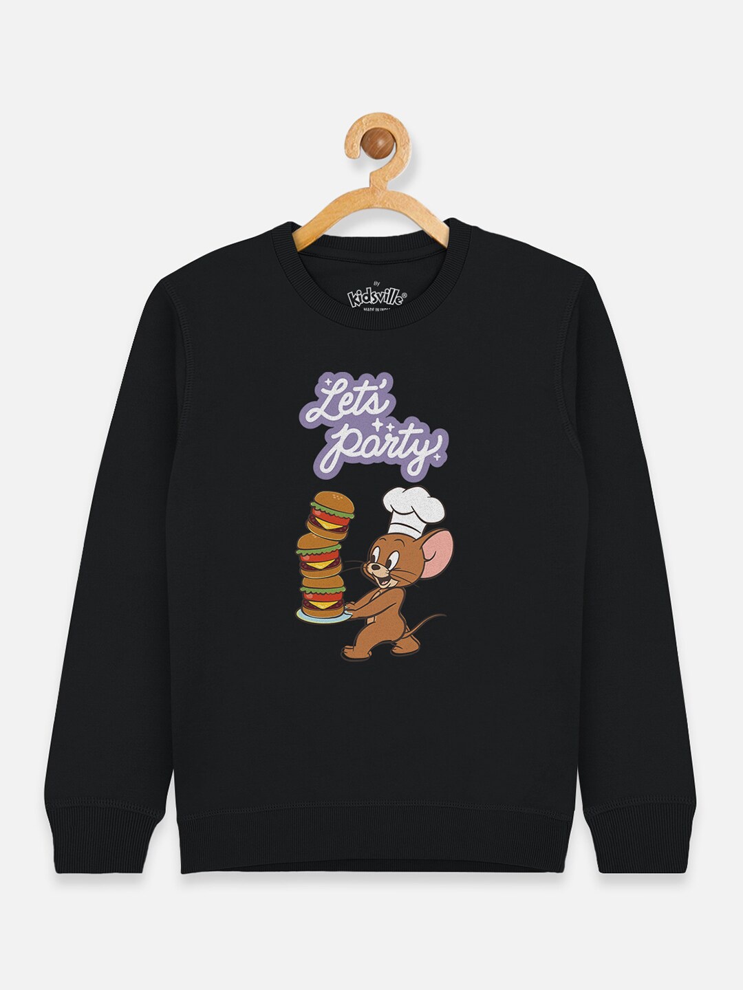 

Kids Ville Girls Tom & Jerry Printed Sweatshirts, Black