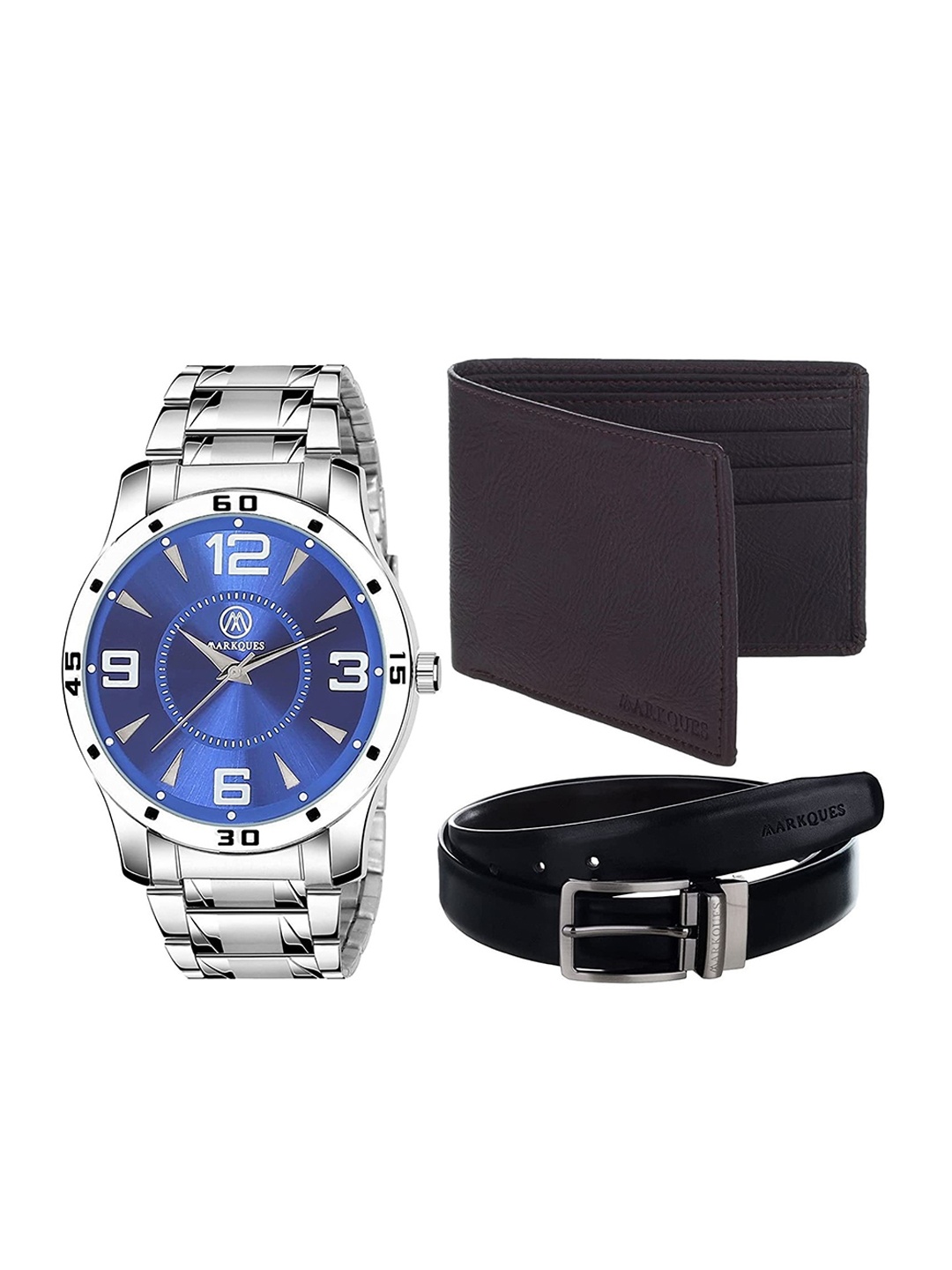 

MARKQUES Men Solid Accessory Gift Set, Silver