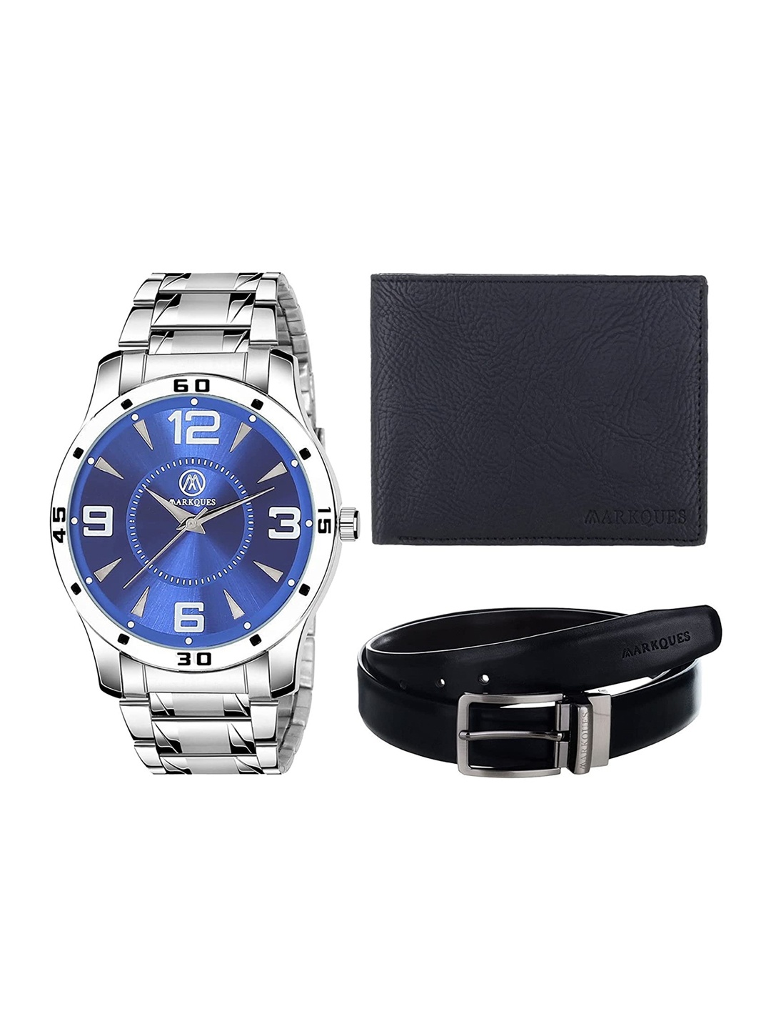 

MARKQUES Men Solid Leather Accessory Gift Set, Multi