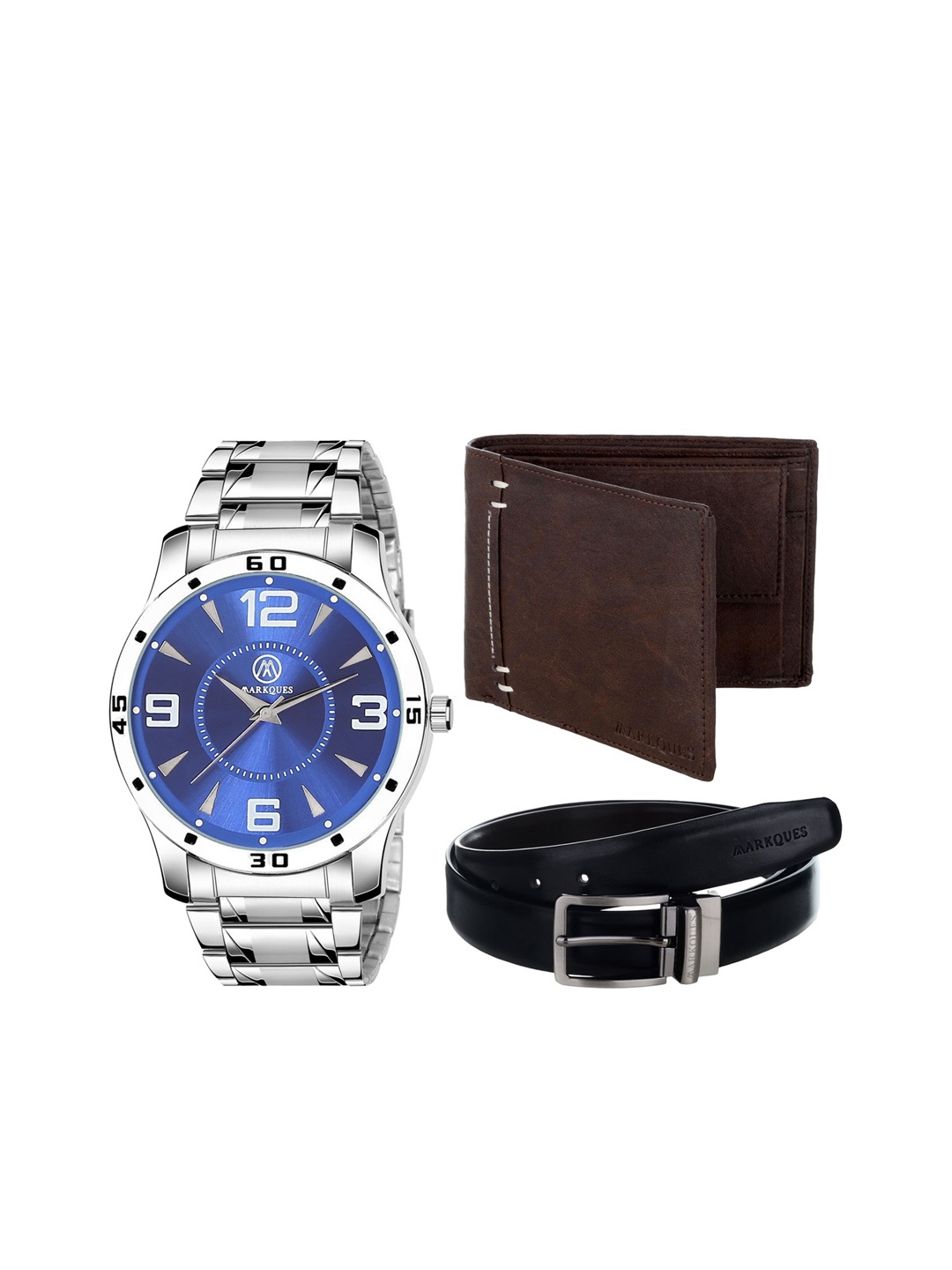 

MARKQUES Men Solid Accessory Gift Set, Silver
