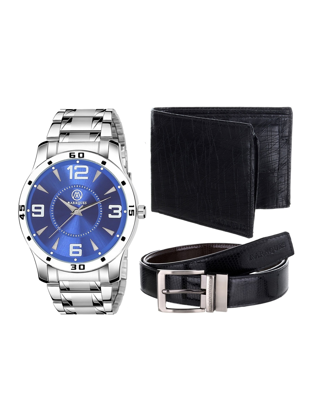 

MARKQUES Men Solid Accessory Gift Set, Silver