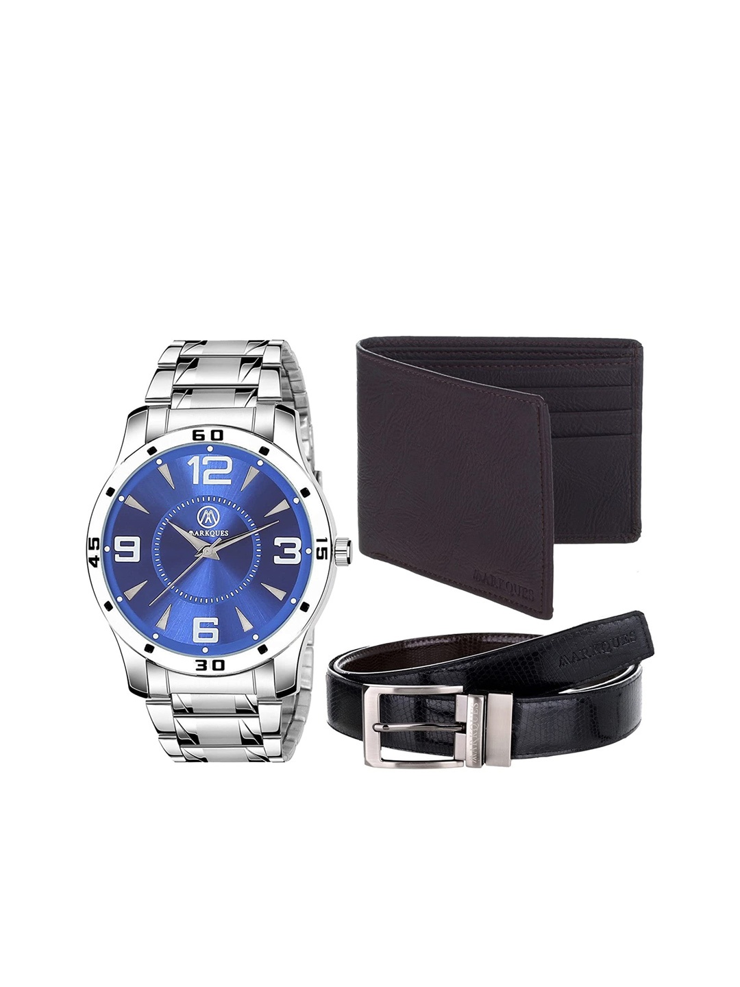 

MARKQUES Men Solid Accessory Gift Set, Silver