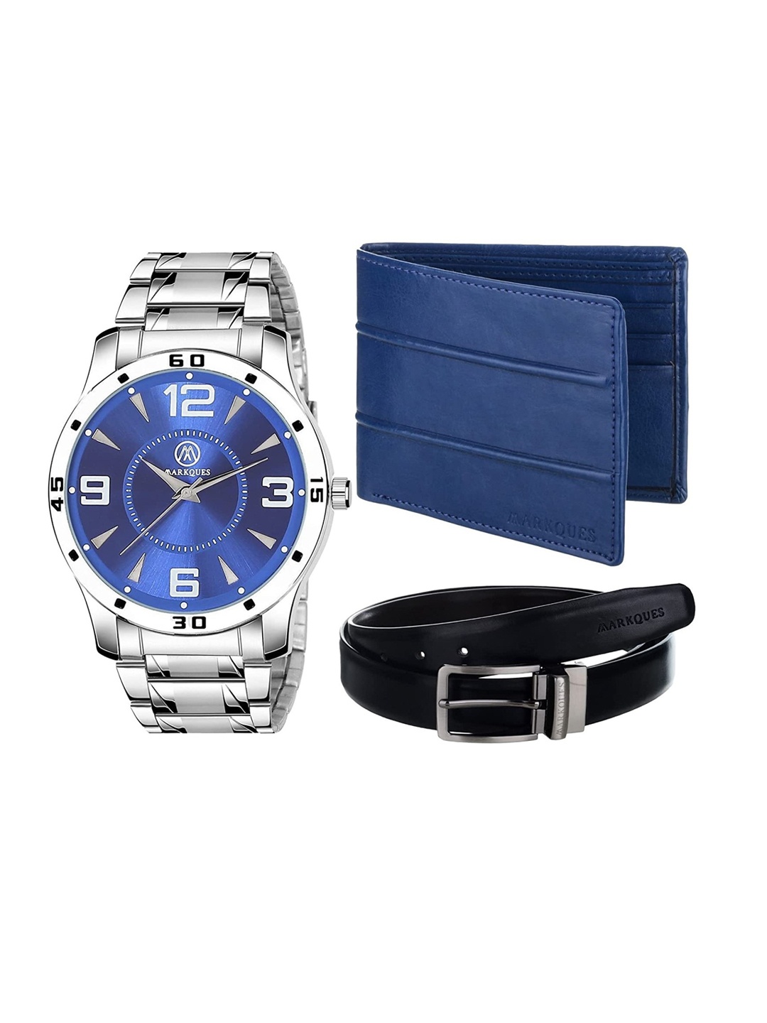 

MARKQUES Men Solid Accessory Gift Set, Silver