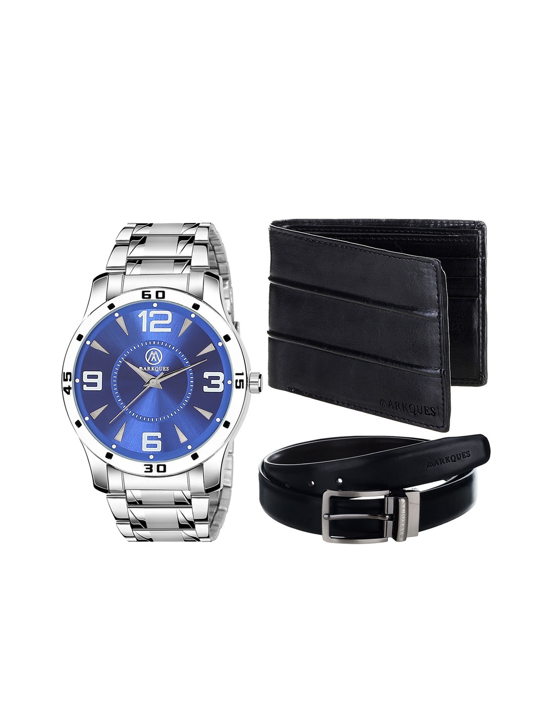 

MARKQUES Men Solid Accessory Gift Set, Silver