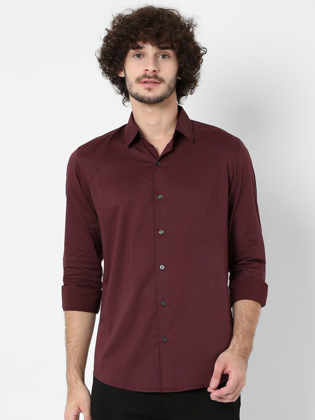

Mufti Men Classic Slim Fit Casual Shirt, Burgundy