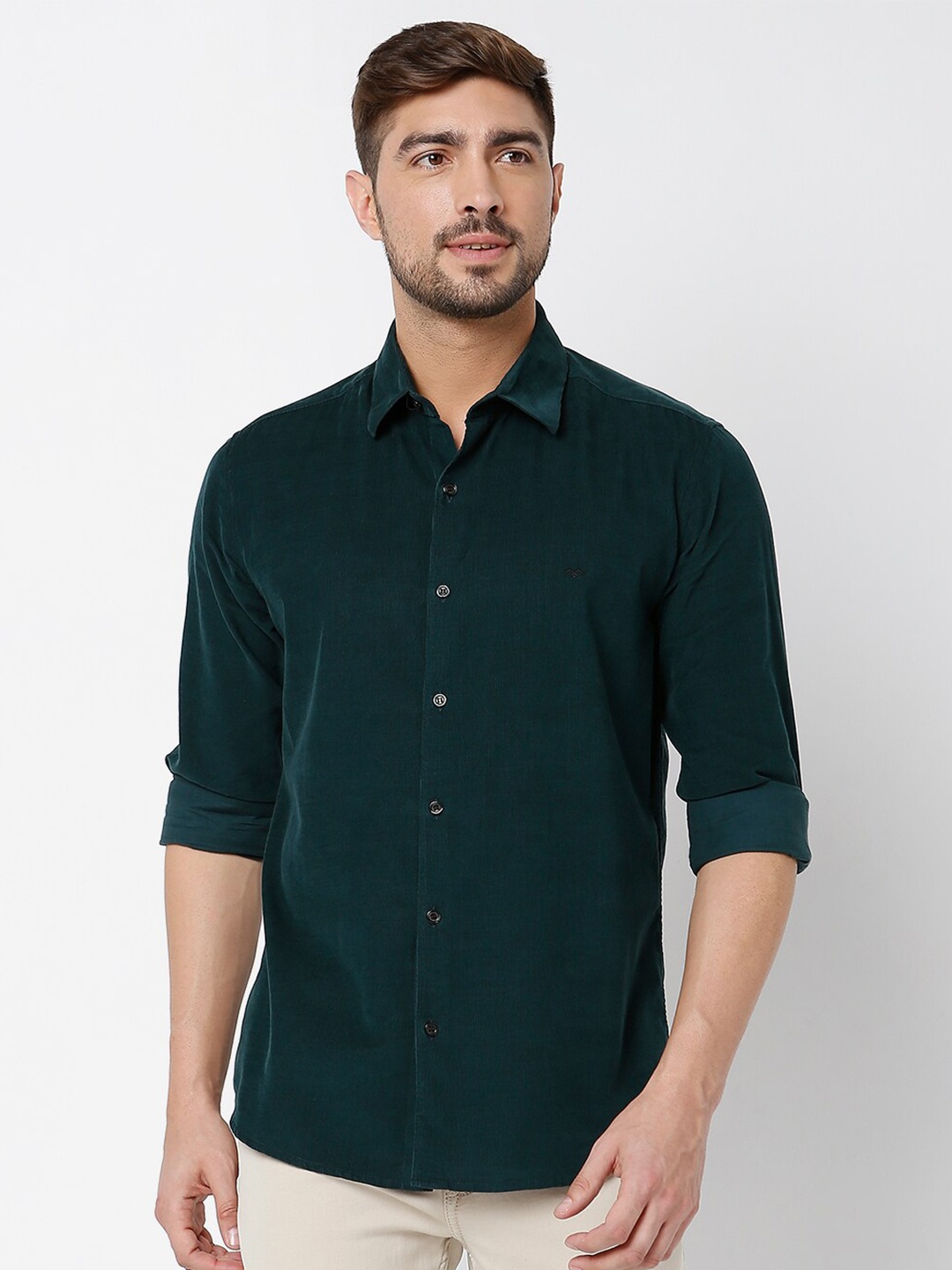 

Mufti Men Plus Size Classic Slim Fit Casual Shirt, Green