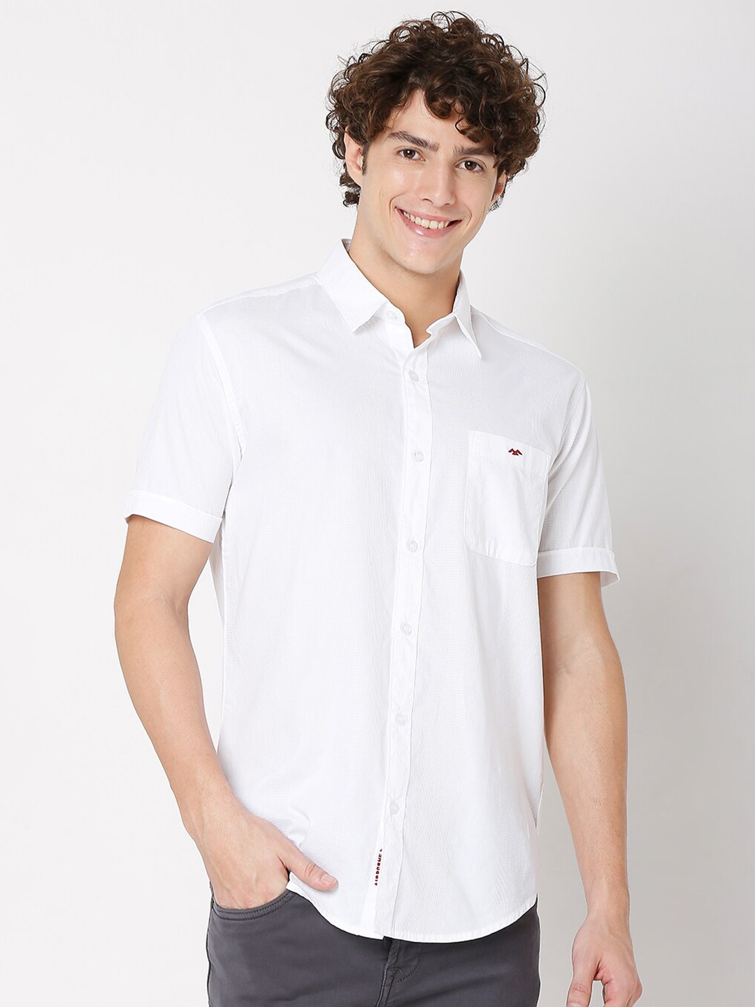 

Mufti Men Solid Classic Slim Fit Casual Cotton Shirt, White