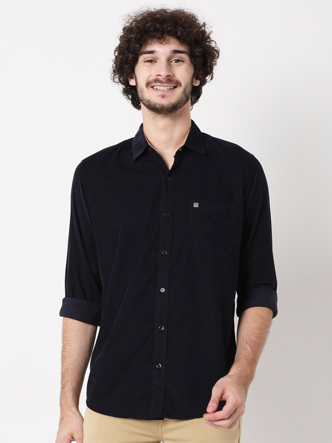 

Mufti Men Classic Slim Fit Casual Shirt, Navy blue