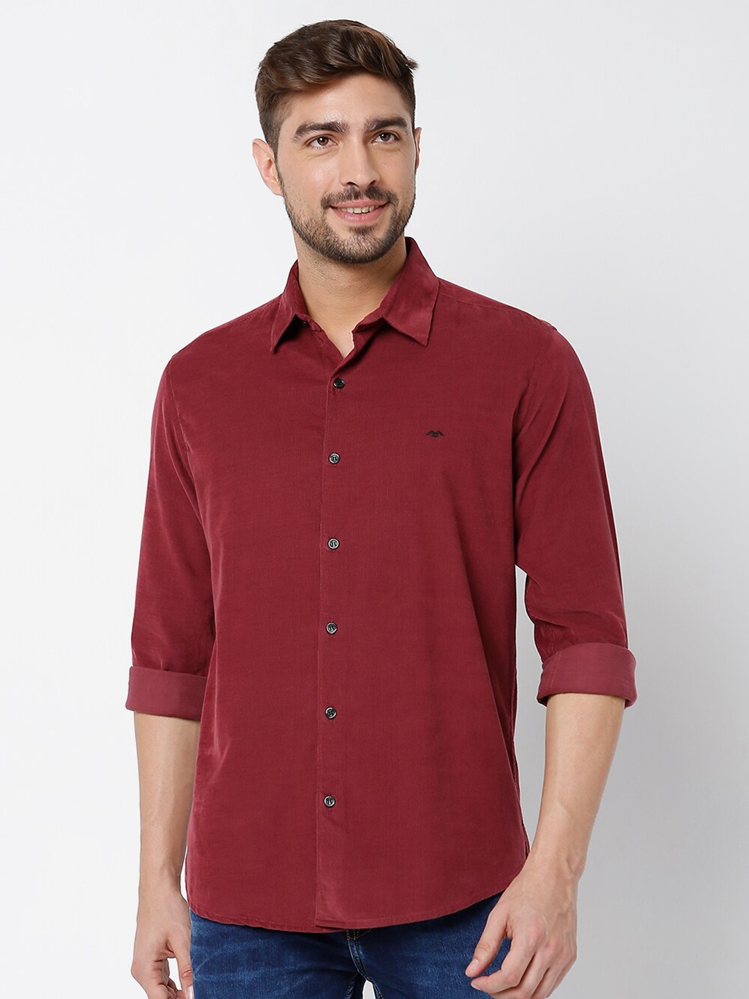 

Mufti Men Classic Slim Fit Casual Shirt, Maroon