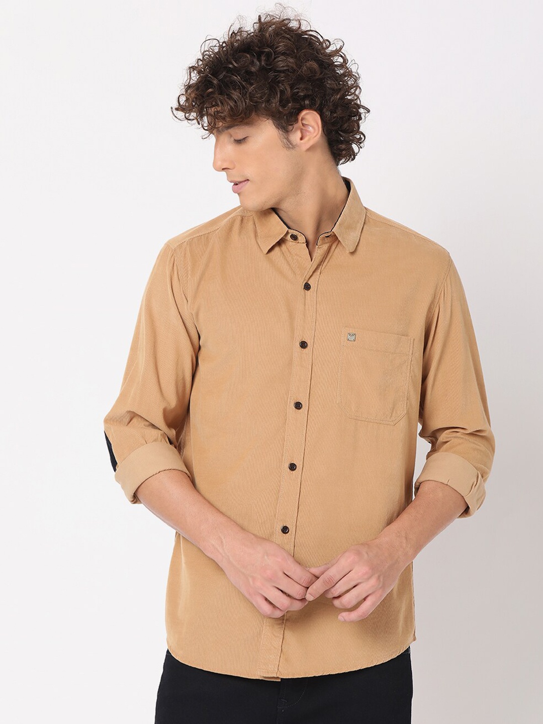

Mufti Men Classic Slim Fit Casual Shirt, Khaki