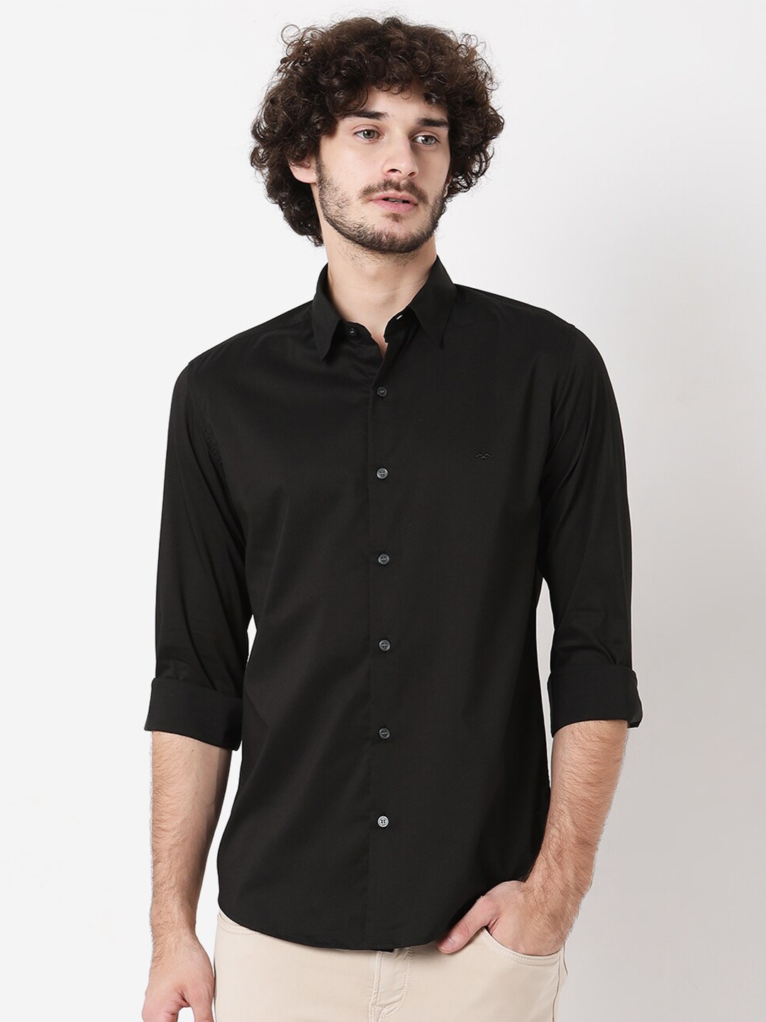 

Mufti Men Black Classic Slim Fit Casual Shirt