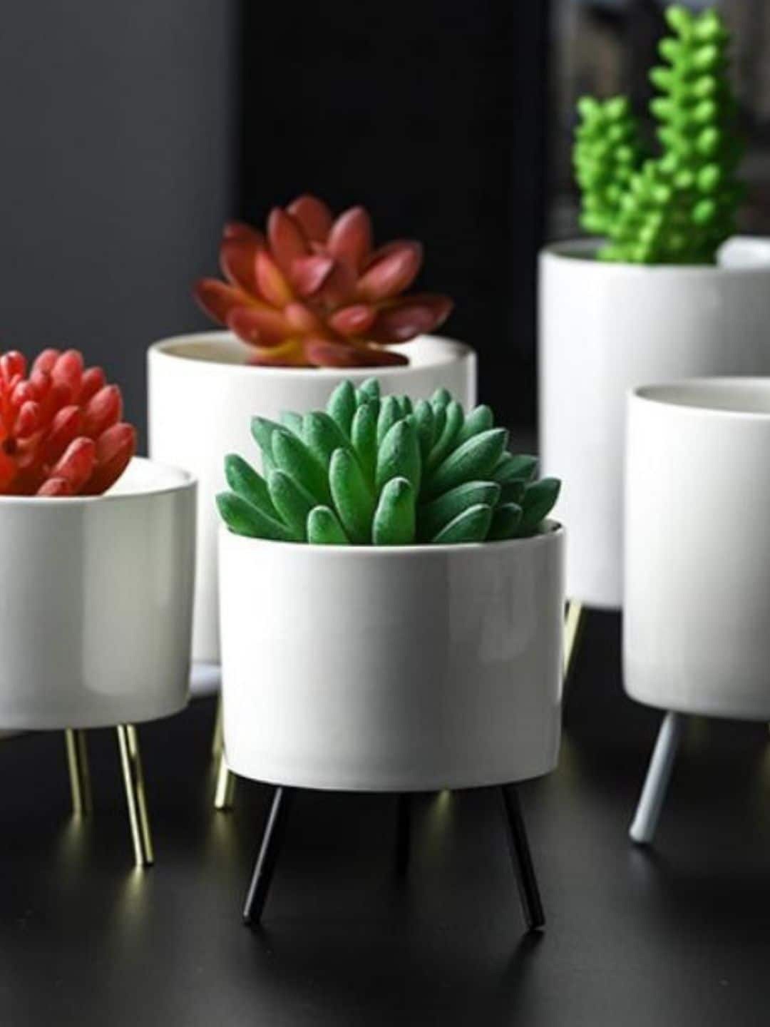 

Nestasia Solid Planter With Stand, White