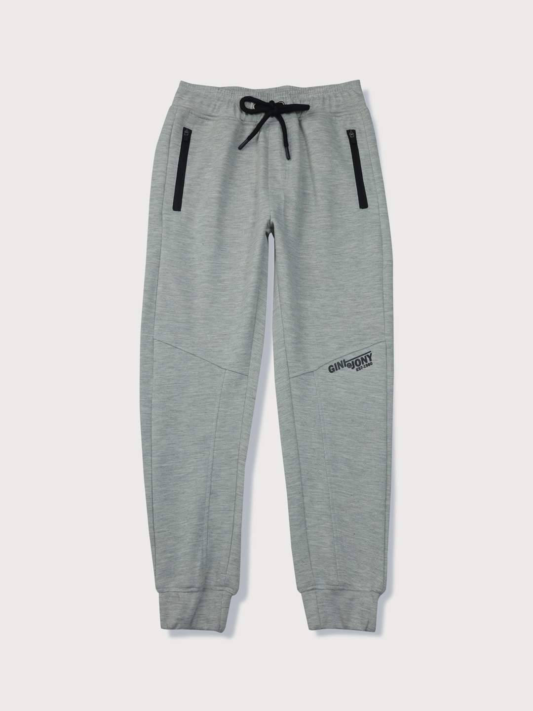 

Gini and Jony Boys Solid Pure Cotton Joggers, Grey
