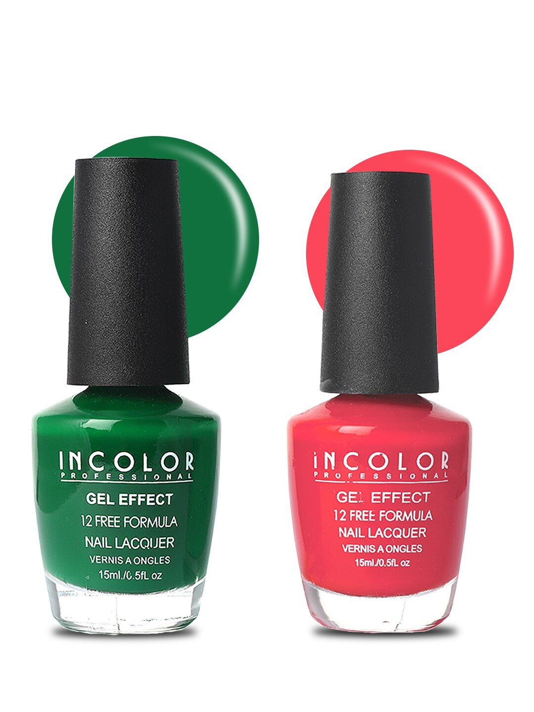 

INCOLOR Set Of 2 Gel Effect Matte Nail Paint, Green
