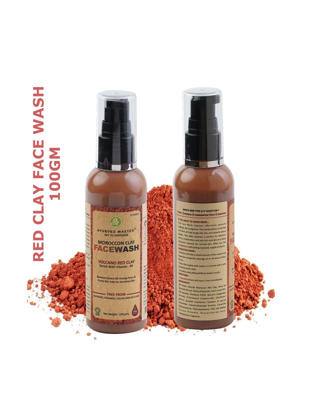 

AYURVED MASTER Set Of 2 Volcano Red Clay Face Wash