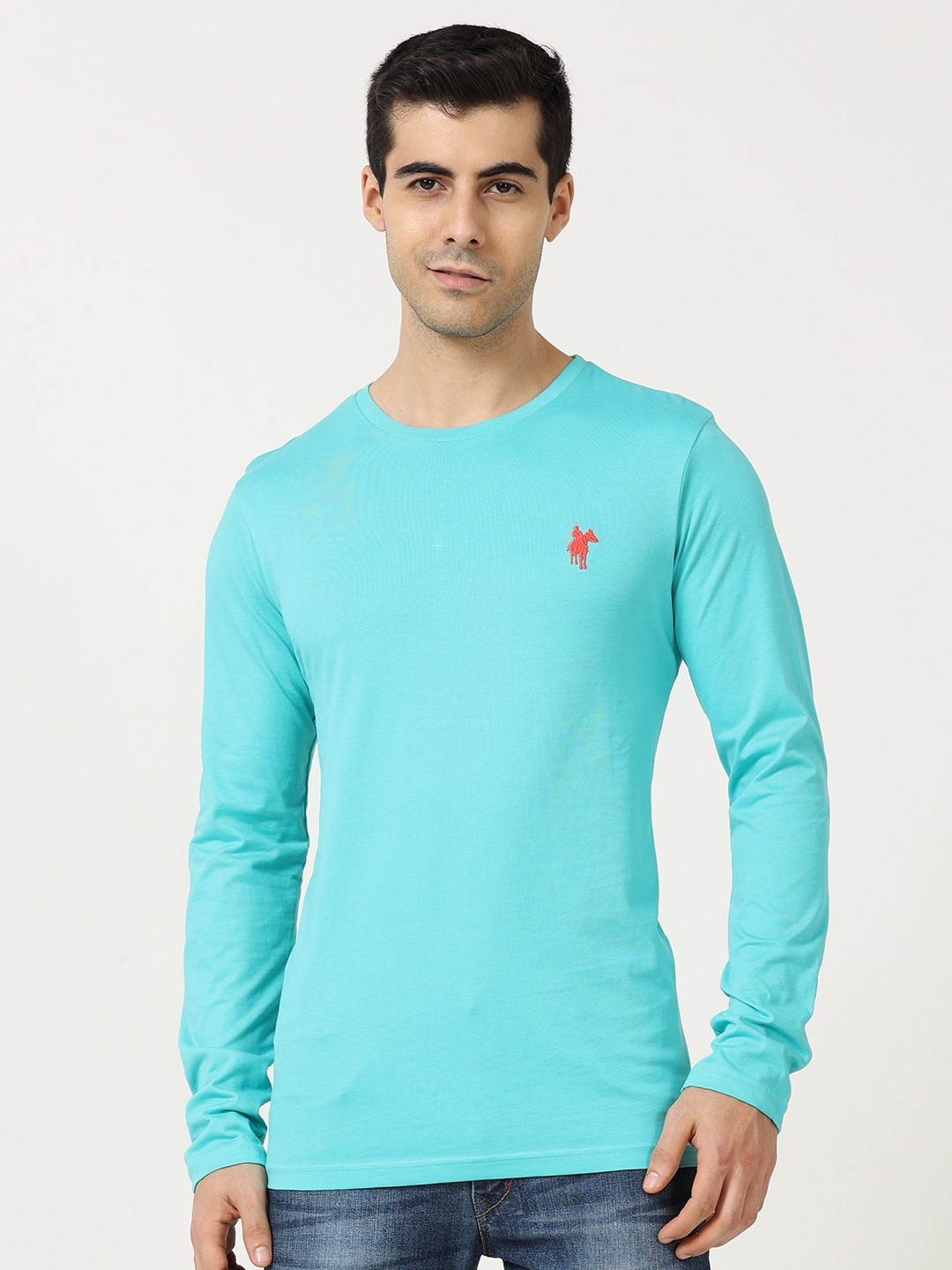 

Masculino Latino Men Cotton T-shirt, Turquoise blue