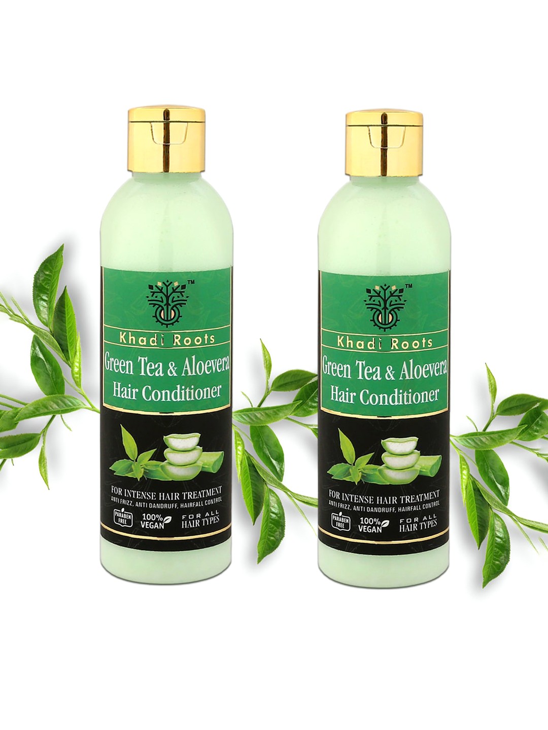 

Khadi Roots Set Of 2 Vegan Green Tea & Aloe Vera Hair Conditioner - 200 ml Each