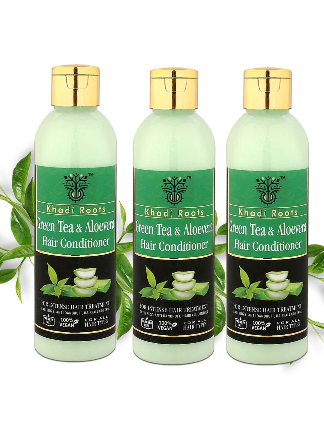 

Khadi Roots Set Of 3 Vegan Green Tea & Aloe Vera Hair Conditioner - 200 ml Each