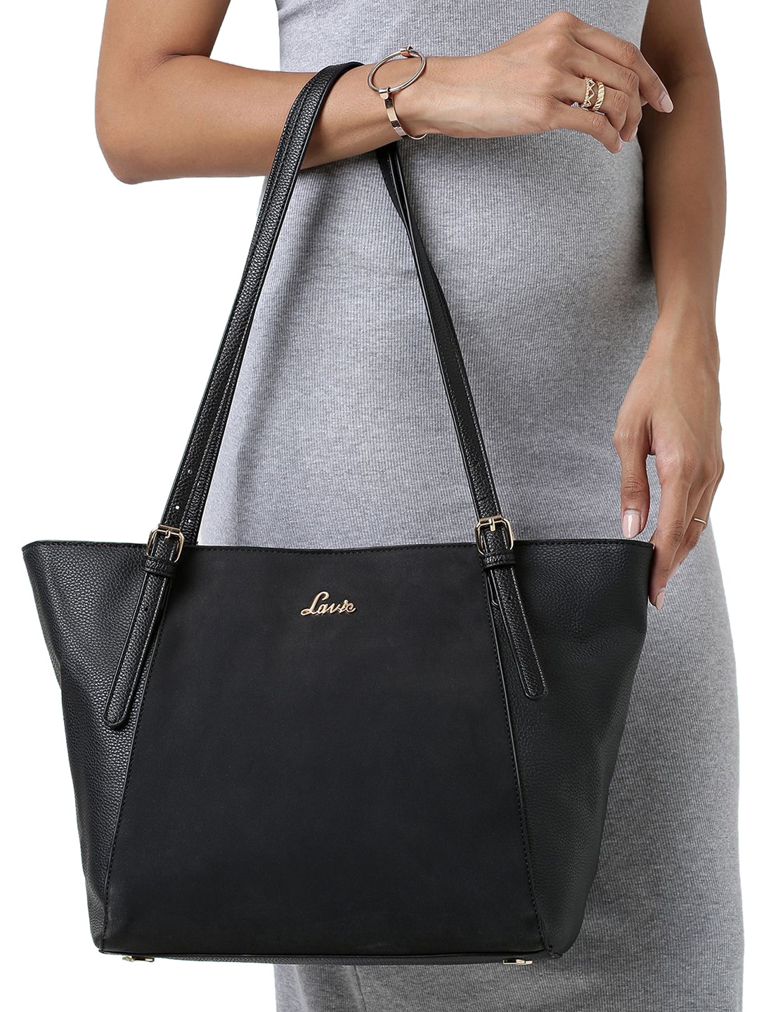 

Lavie Olie Black Structured Shoulder Bag