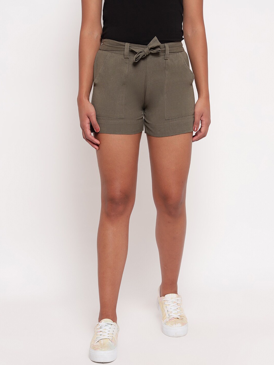 

Aawari Women High-Rise Hot Pant, Green
