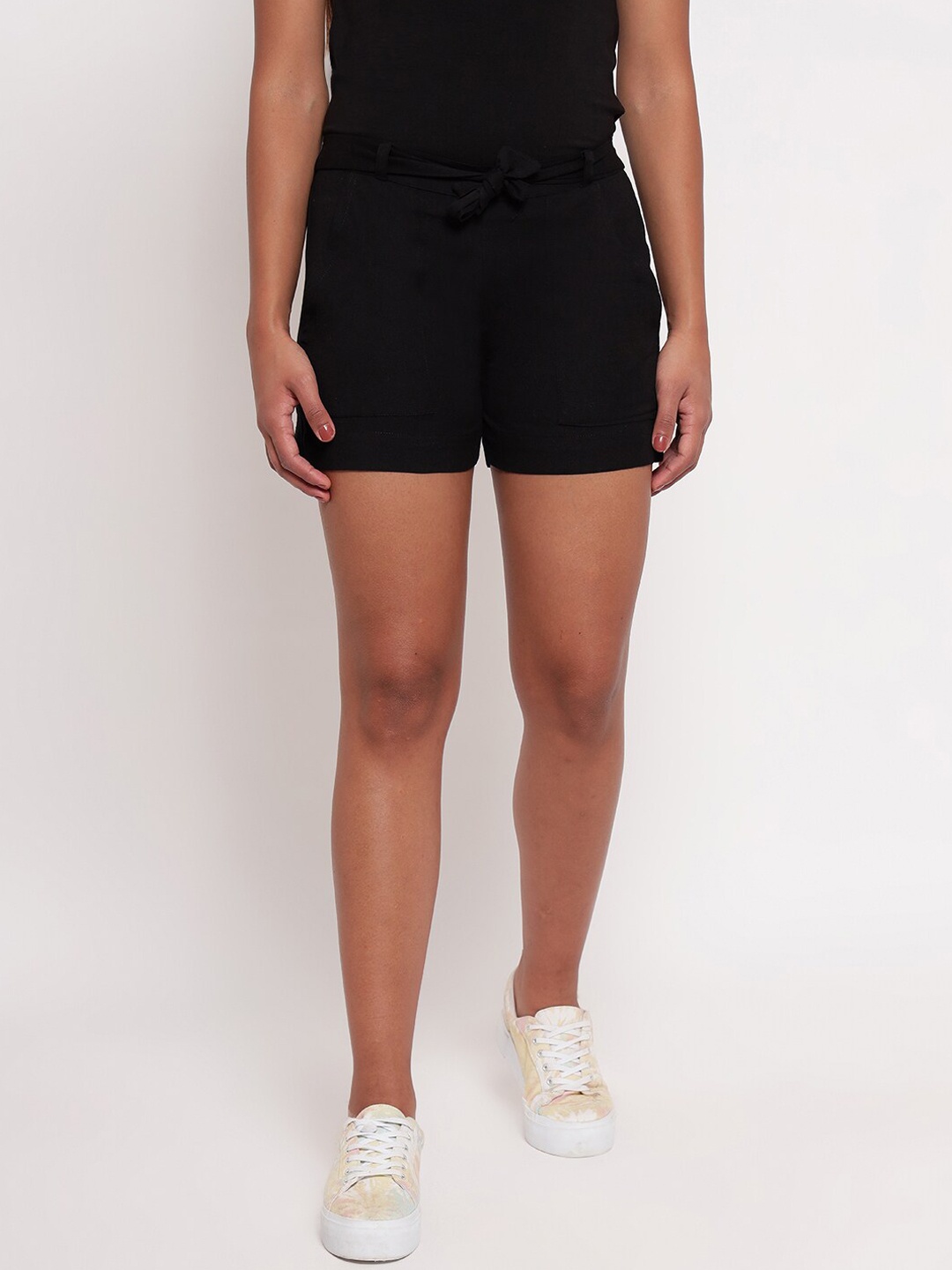 

Aawari Women High-Rise Hot Pant, Black